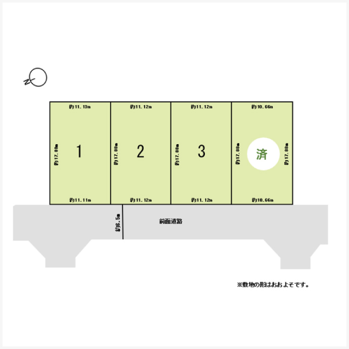 七窪ハ(8区画)1-4区画図